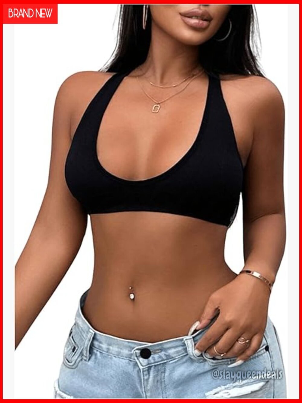 Sleeveless Micro Crop Tank Top Backless Scoop Neck Fitted Sexy